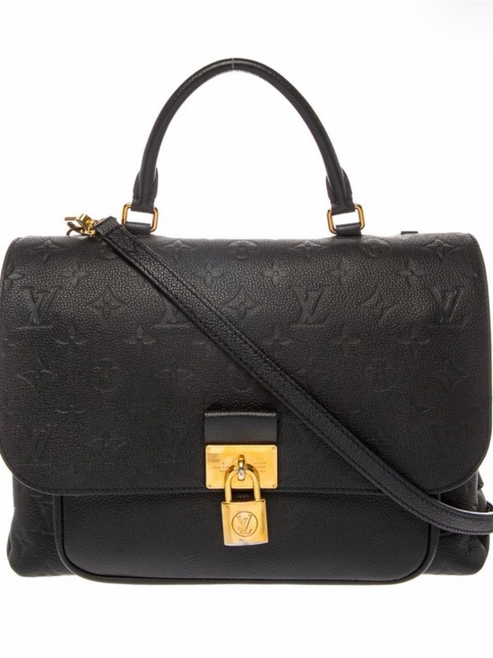 Louis Vuitton Handbags - Louis Vuitton Black Monogram Embossed Satchel with Gold Hardware